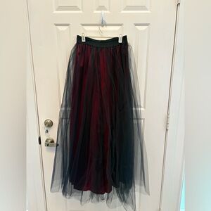 Elegant Long Black and Red Tulle Skirt
Monster Girl size M
